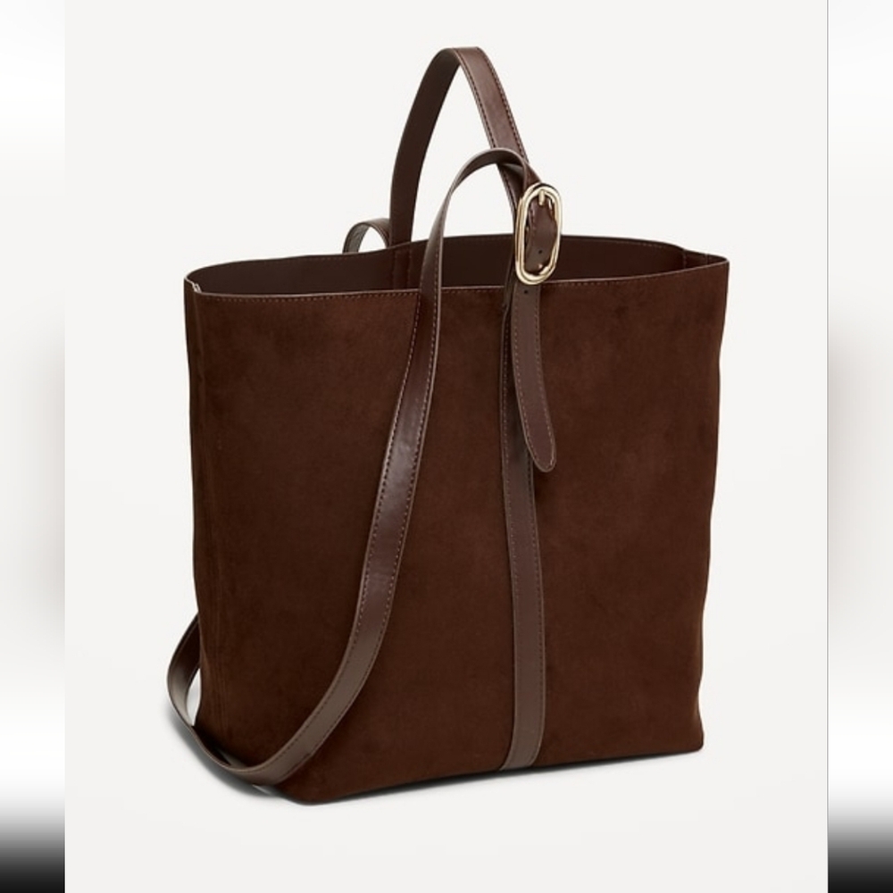 Old Navy, Brown Suede Tote Bag, NWOT